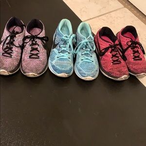 Bundle 3 pairs of Nike Flyknit Lunar 3 shoes sz 7